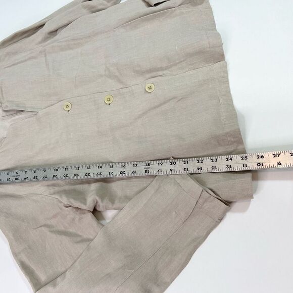 Eileen Fisher Shirt Womens Large Linen blend Cream Pleated Button-Front - Picture 3 of 9